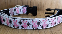 Thumbnail for A pink white and black Leash/ Small/ Pigs in the Mud shown has little pink pigs decorating it