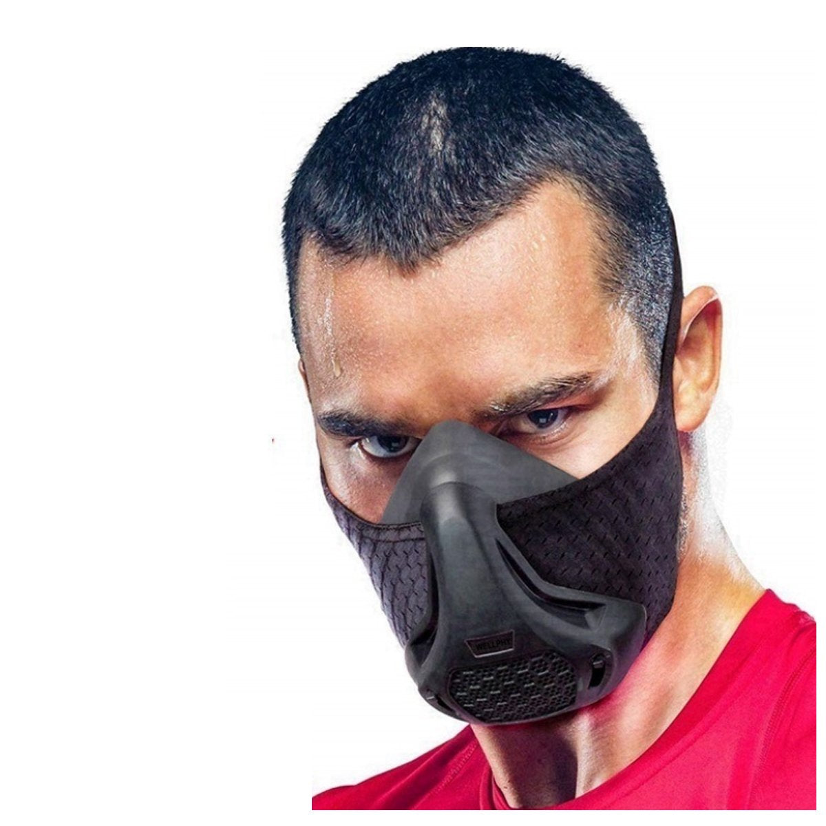 A male model wearing the Premium Cardio Workout Sports Mask