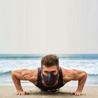 Thumbnail for A male model doing pushups on the beach wearing the Premium Cardio Workout Sports Mask