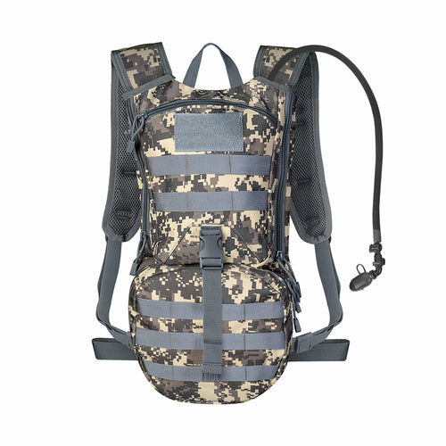 A Low Profile Tactical Hydration Backpack in digital camo