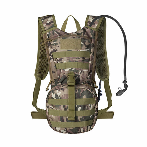 A Low Profile Tactical Hydration Backpack in multicam