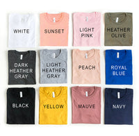 Thumbnail for Various colors shown for You Can Never Have Too Much Happy T-shirt