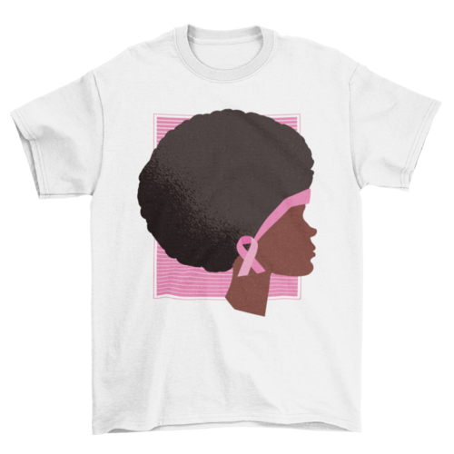 Afro Breast Cancer Awareness T-shirt