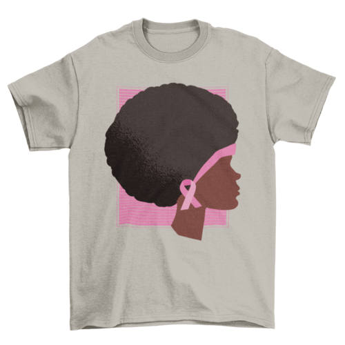 Afro Breast Cancer Awareness T-shirt