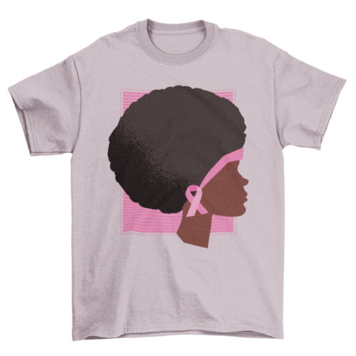 Afro Breast Cancer Awareness T-shirt