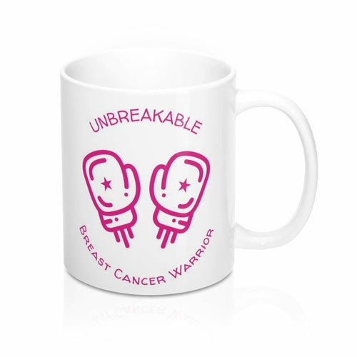 Unbreakable Breast Cancer Survivor Mug 11oz 3rd angle