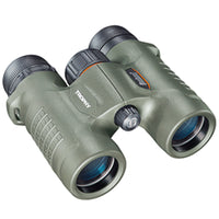 Thumbnail for A pair of Bushnell Trophy Binocular 8 x 32 - Waterproof/Fogproof shown in olive green with the words Bushnell and trophy written on the side