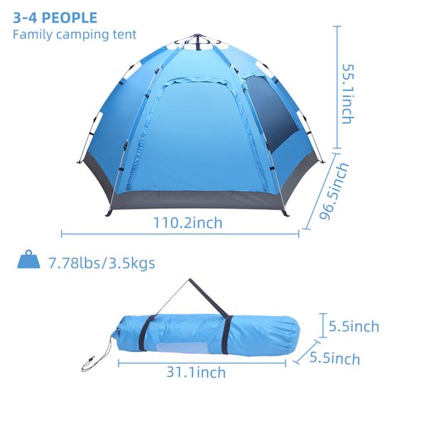 Instant Pop Up 4 person Family Tent