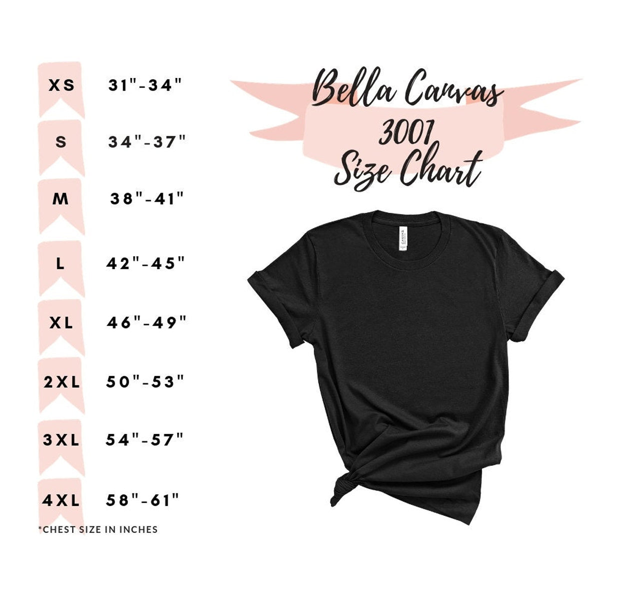 A sizing chart for Lets Get Toasted T-shirt