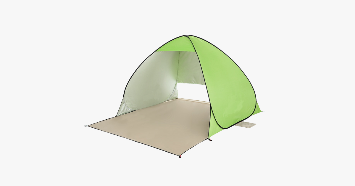 An Automatic Easy Outdoor Tent Success shown in lime green