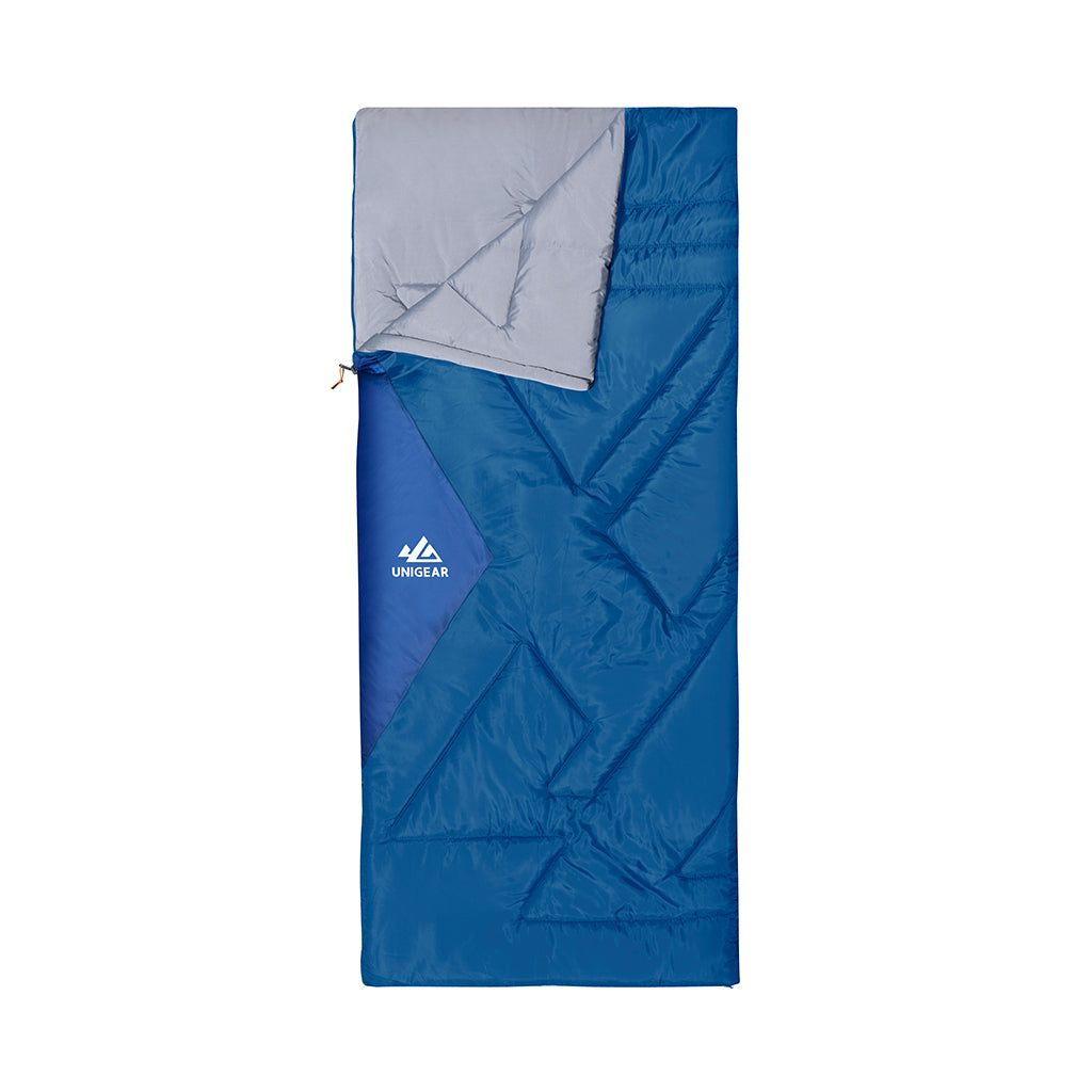 A blue and grey Camfy 53/24F Sleeping Bag shown