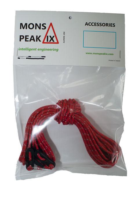 The Mons Peak IX Reflective Guy line set + Tensioners shown in its packaging