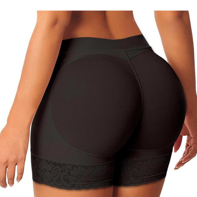 The back of the Premium Padded Butt Lifter Body Shaper in black worn by a female model