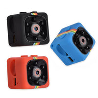 Thumbnail for Shows three Night Vision 1080P Portable Mini Camera one in black with rainbow stripe one in blue with rainbow stripe and the other in orange with a rainbow stripe