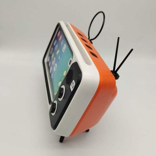 TV Stand Design Bluetooth Speakers in orange and white